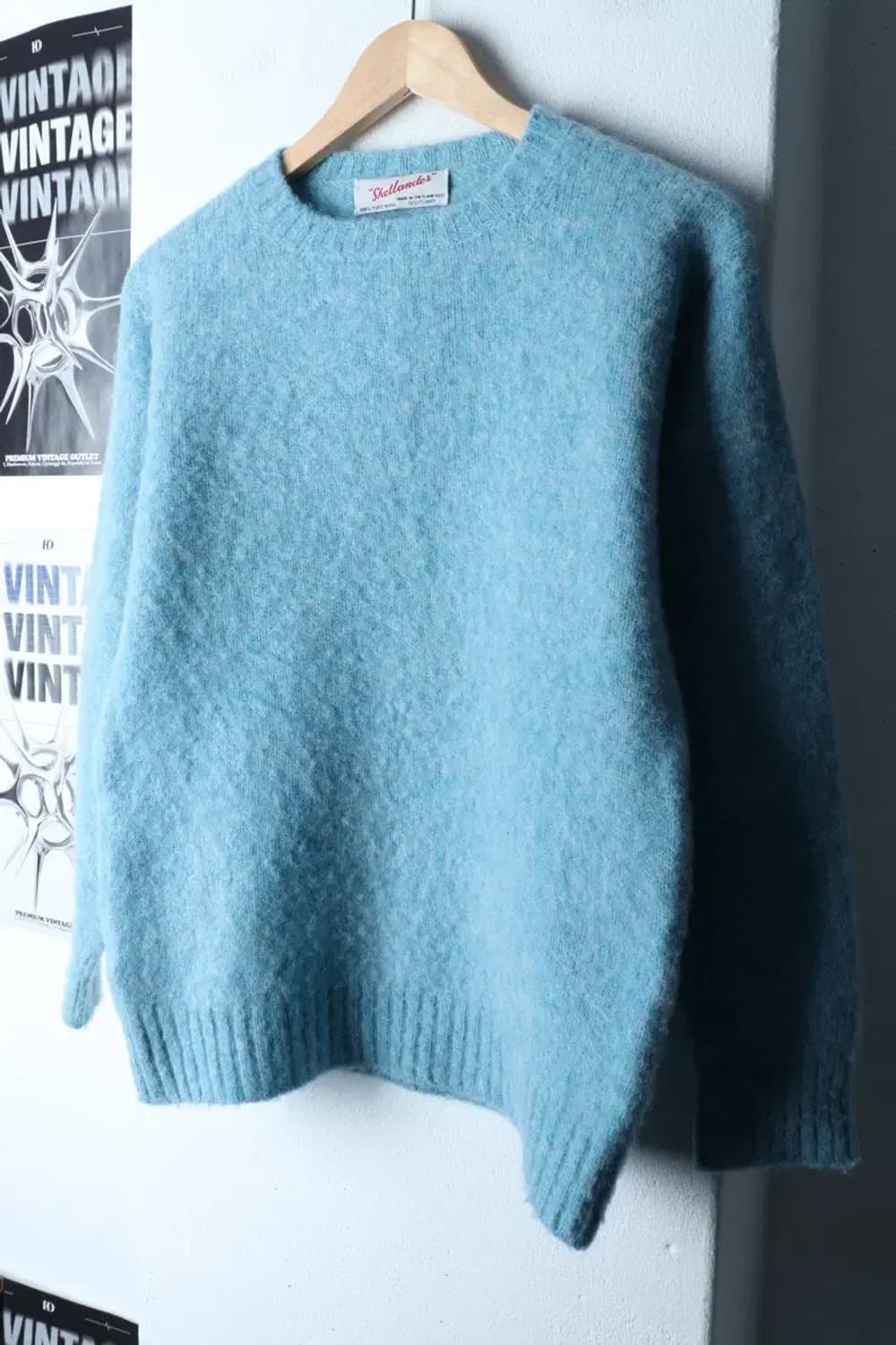 W(S) 셔틀랜더 니트 스코틀랜드 쉐기독 모헤어 연블루 울-1700C 상품이미지1