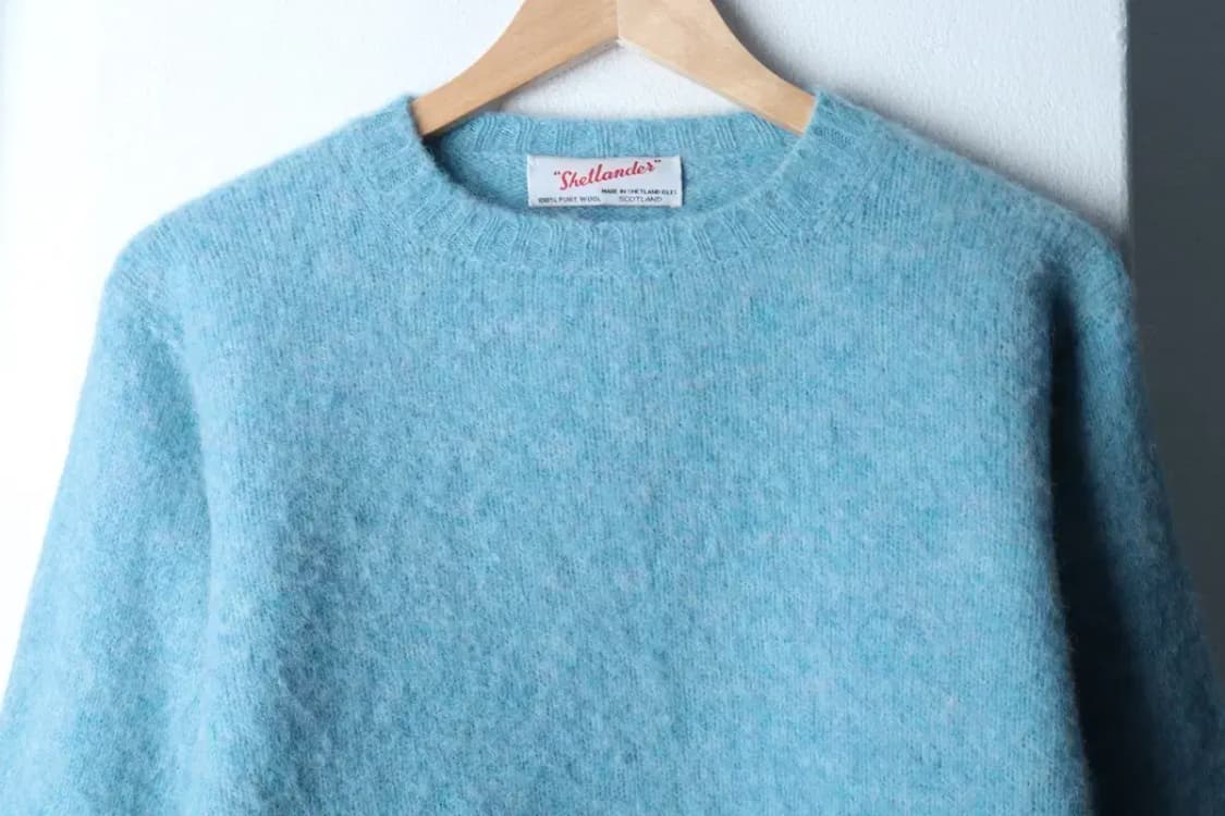 W(S) 셔틀랜더 니트 스코틀랜드 쉐기독 모헤어 연블루 울-1700C 상품이미지3