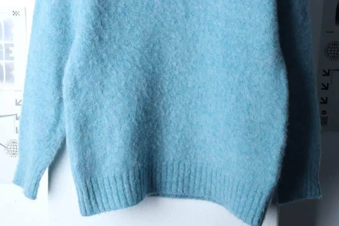 W(S) 셔틀랜더 니트 스코틀랜드 쉐기독 모헤어 연블루 울-1700C 상품이미지4