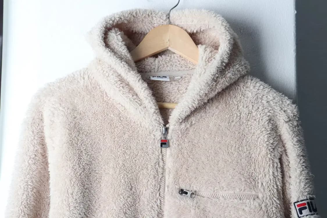 (M-L) 휠라 후드티셔츠 후리스 플리스 베이지 부들-1700E 상품이미지3