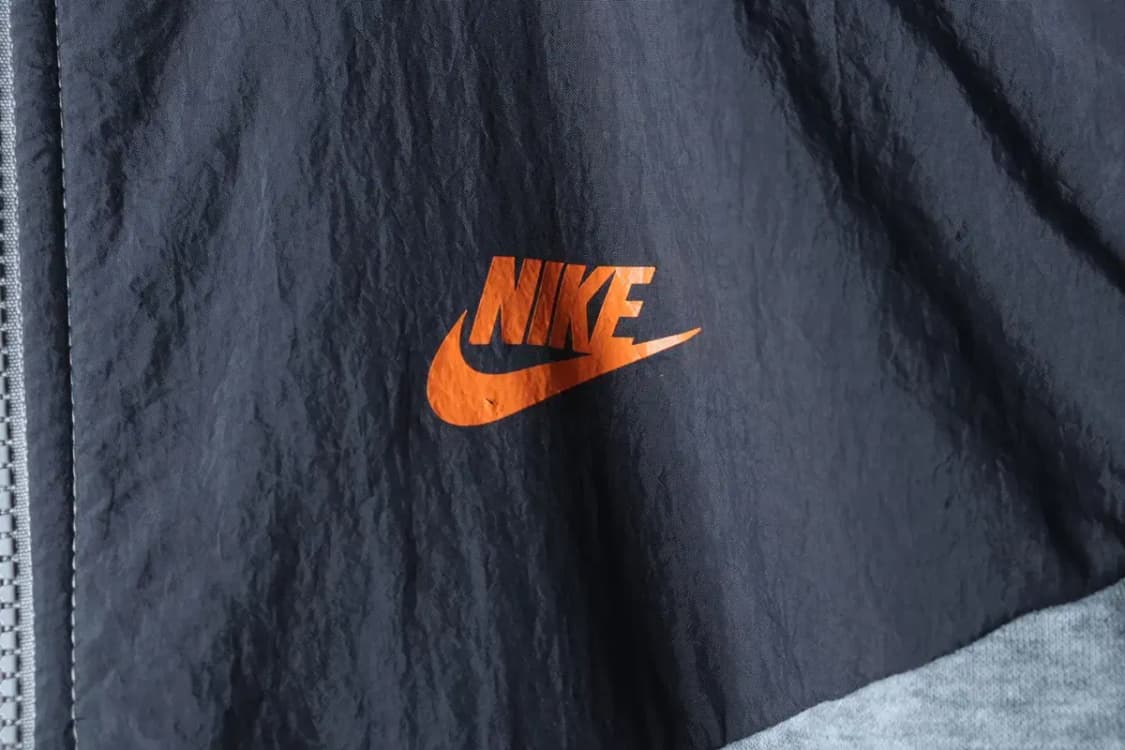 (L) 나이키 집업 바람막이 점퍼자켓 레터링 그레이 면 기모-17010 상품이미지5