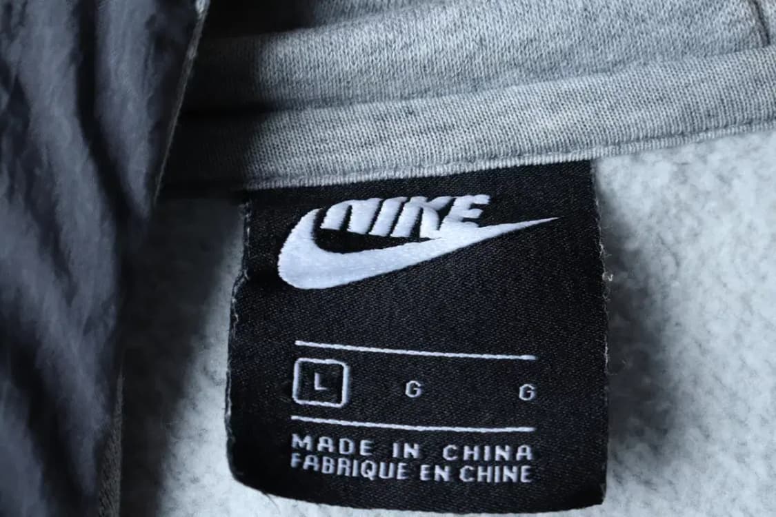 (L) 나이키 집업 바람막이 점퍼자켓 레터링 그레이 면 기모-17010 상품이미지6