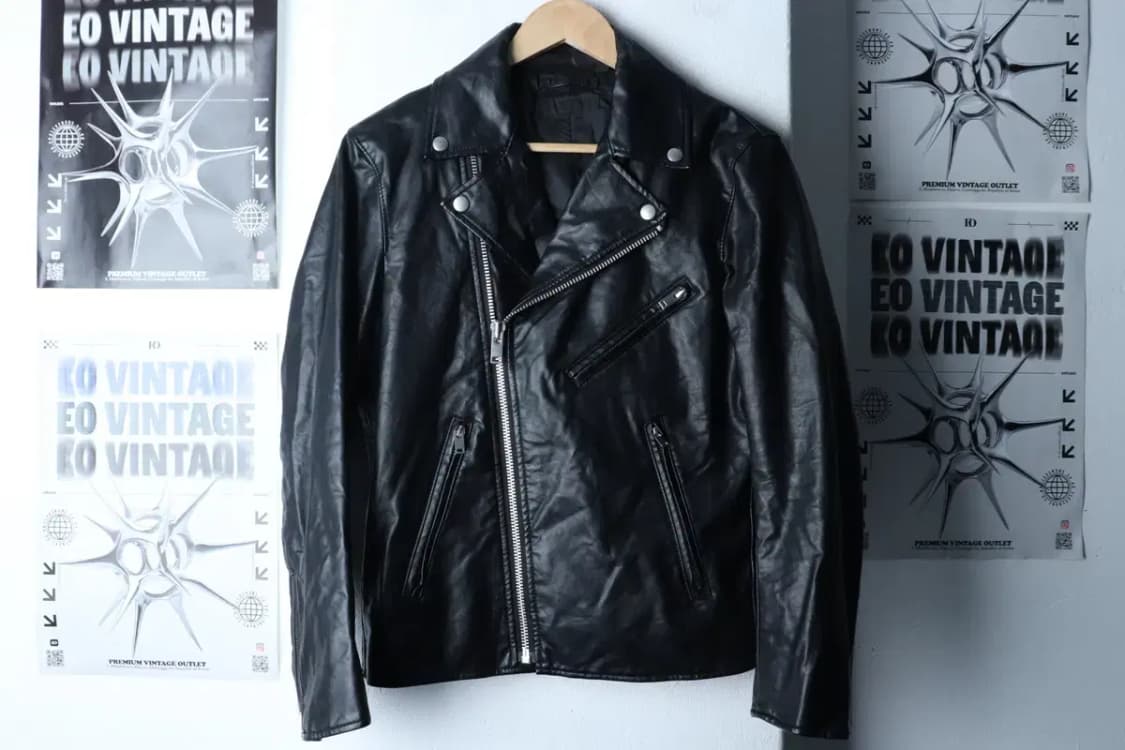 (S) 유니클로 집업 바람막이 점퍼자켓 레더 라이더 블랙-17016 상품이미지2