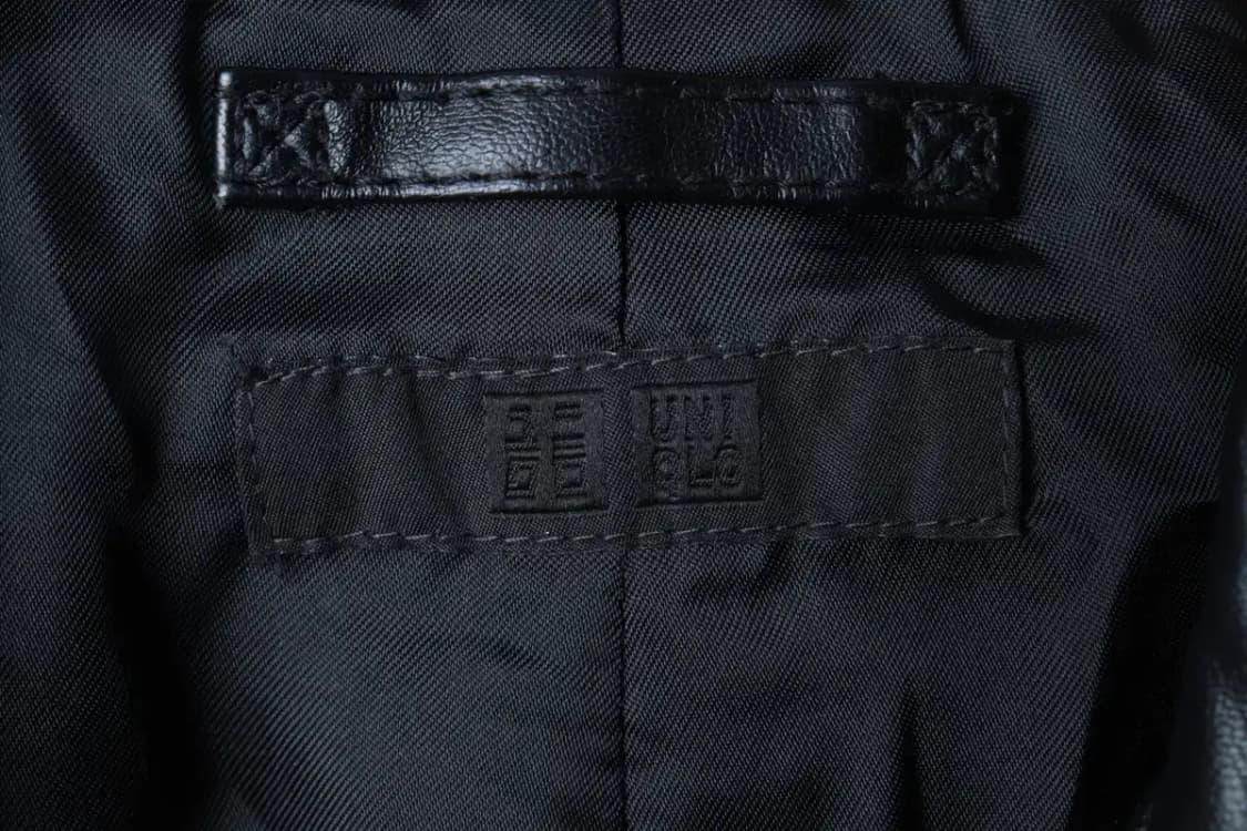 (S) 유니클로 집업 바람막이 점퍼자켓 레더 라이더 블랙-17016 상품이미지5