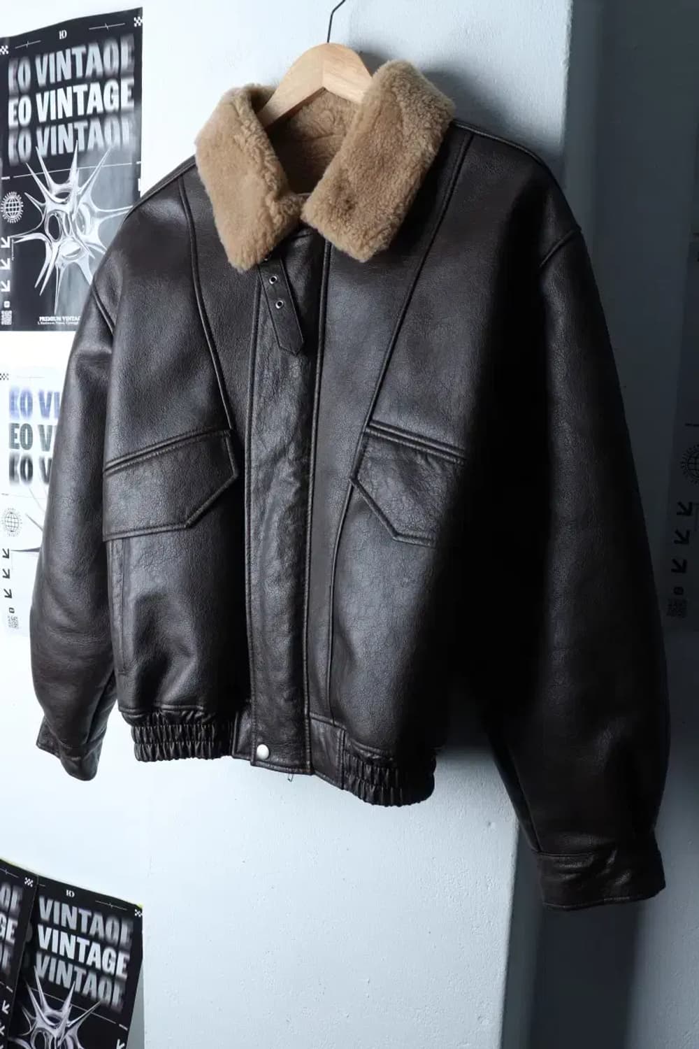 (M-L) 스페로네 집업 바람막이 점퍼자켓 레더 무스탕 퍼-17017 상품이미지1