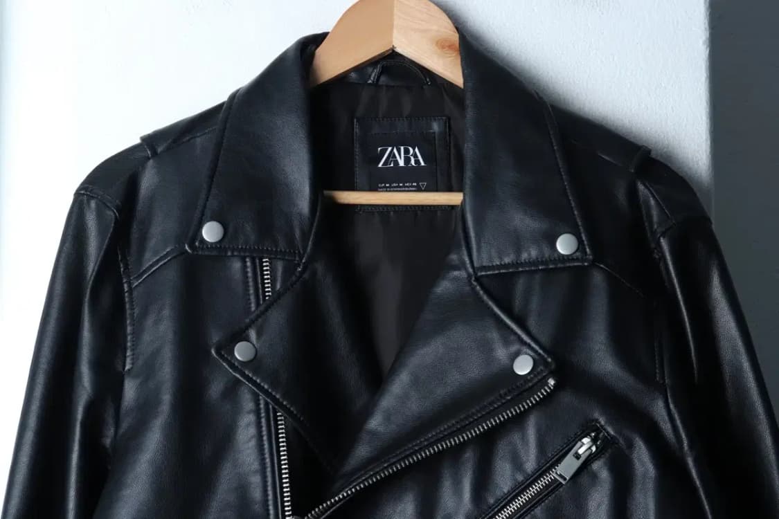 (M-L) 자라 집업 바람막이 점퍼자켓 레더 라이더 블랙-17018 상품이미지3