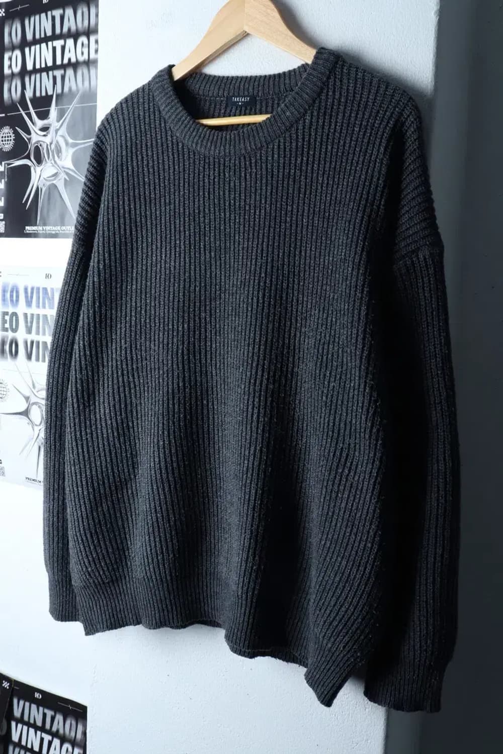 (M-L) 테이크이지 니트 루즈핏 그레이 울-1701A 상품이미지1