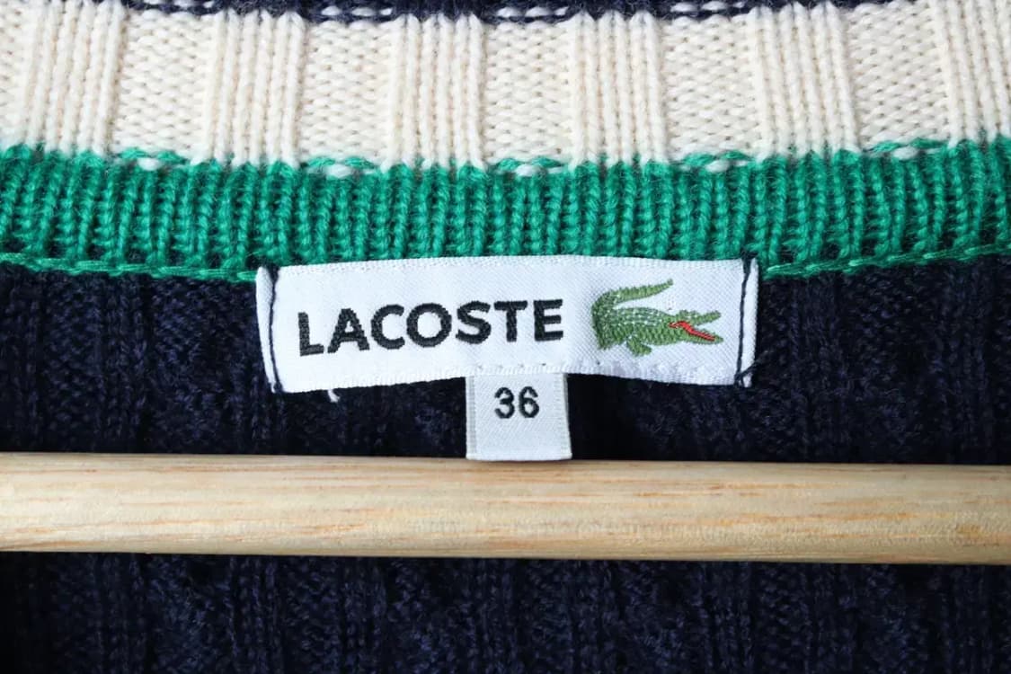 W(M) 라코스테 니트 케이블 꽈배기 네이비 롱 이세영-1701B 상품이미지6