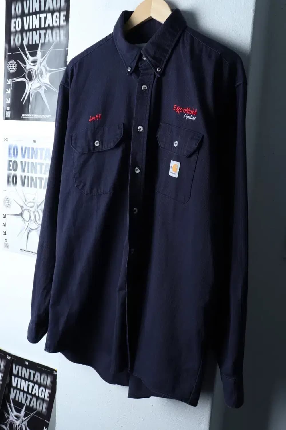 (XL-2XL) 칼하트 셔츠 남방 빅사이즈 투포켓 네이비-1701D 상품이미지1