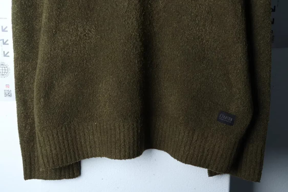 (L-2XL) 에즈카톤 니트 빅로고 부클 그린 말차맛-1701F 상품이미지4