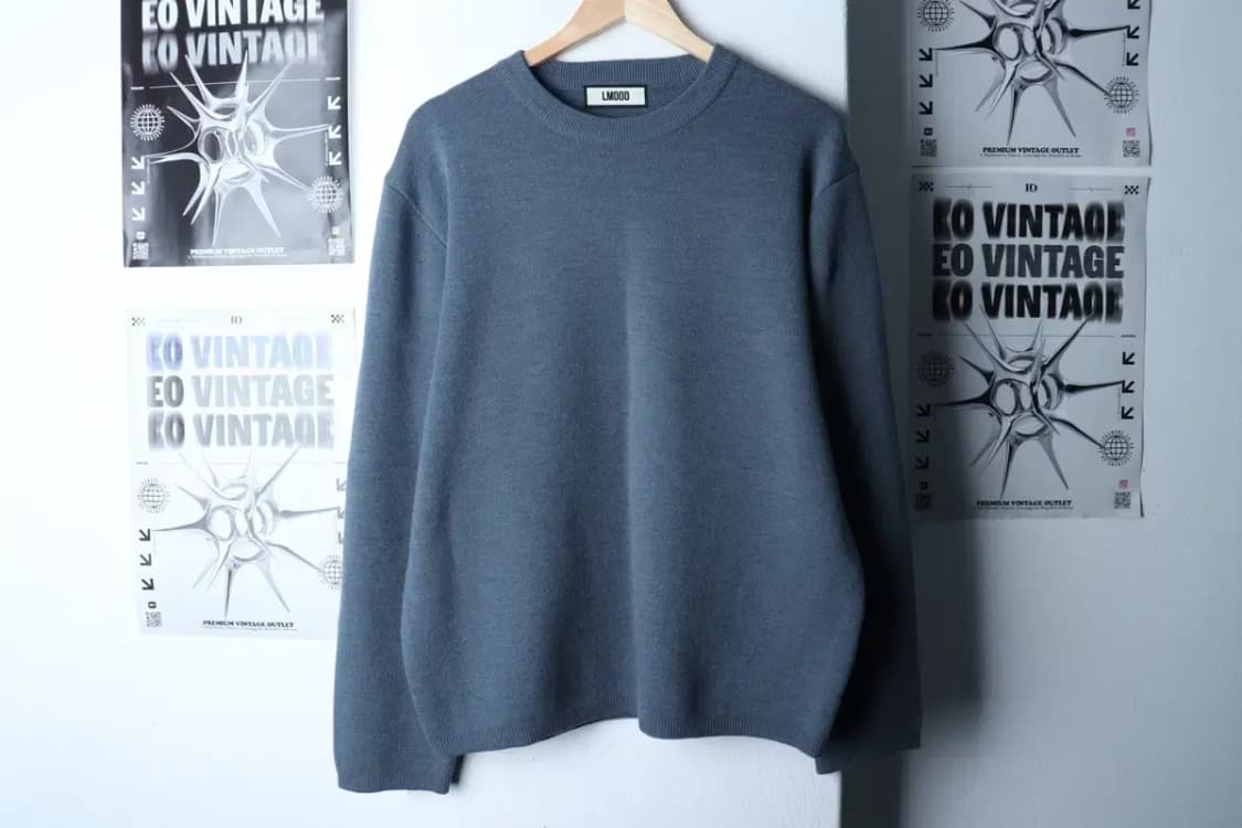 (L) 엘무드 니트 캐시나일론 블루 무지 울-17020 상품이미지2