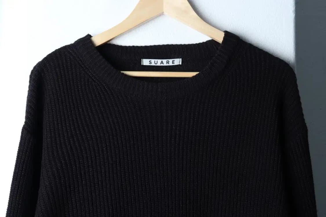 (L-2XL) 수아레 니트 루즈핏 무지 블랙-16F9B 상품이미지3