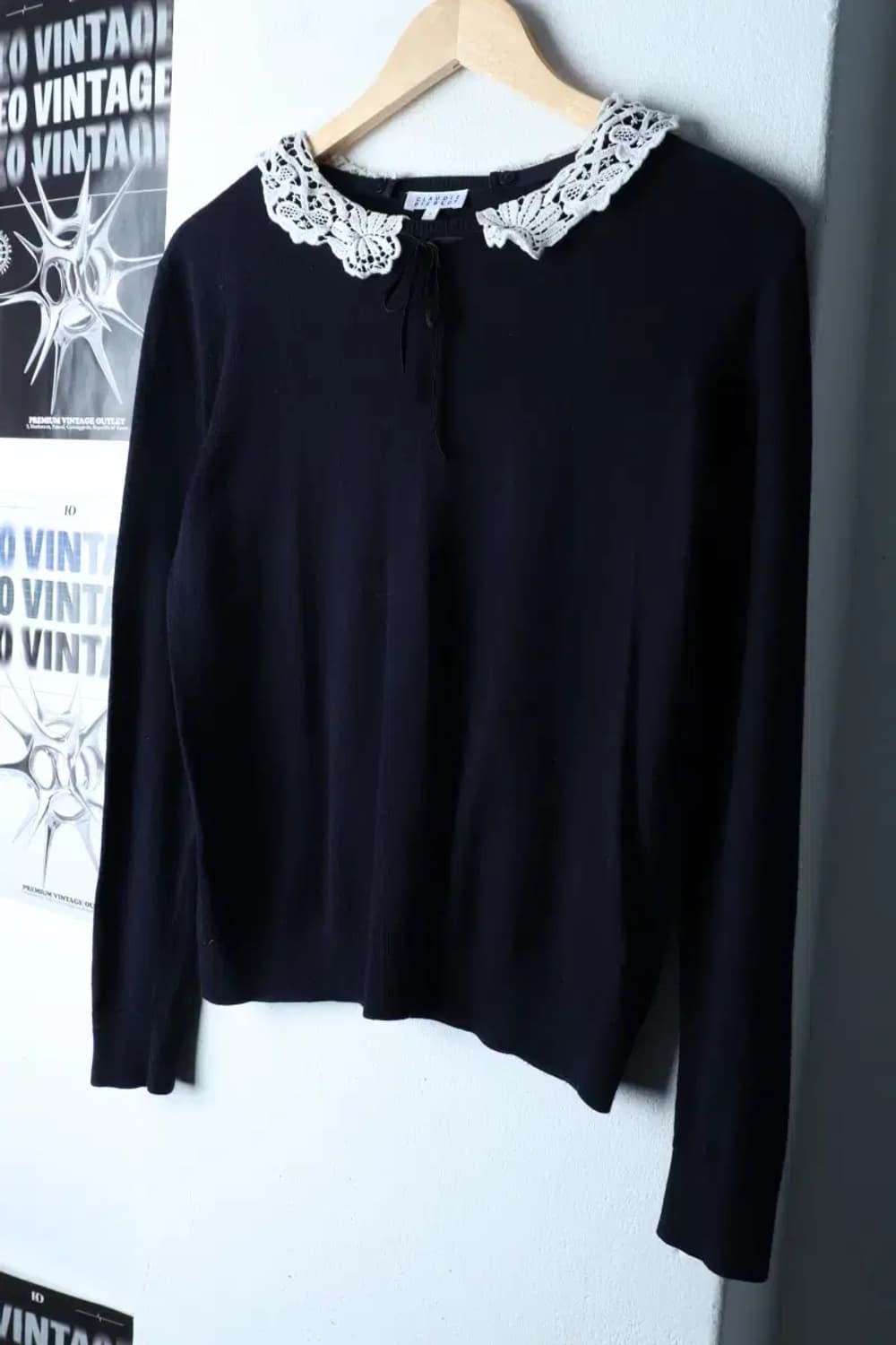 W(XS) 끌로디피에로 니트 넥포인트 네이비 울-16F9E 상품이미지1