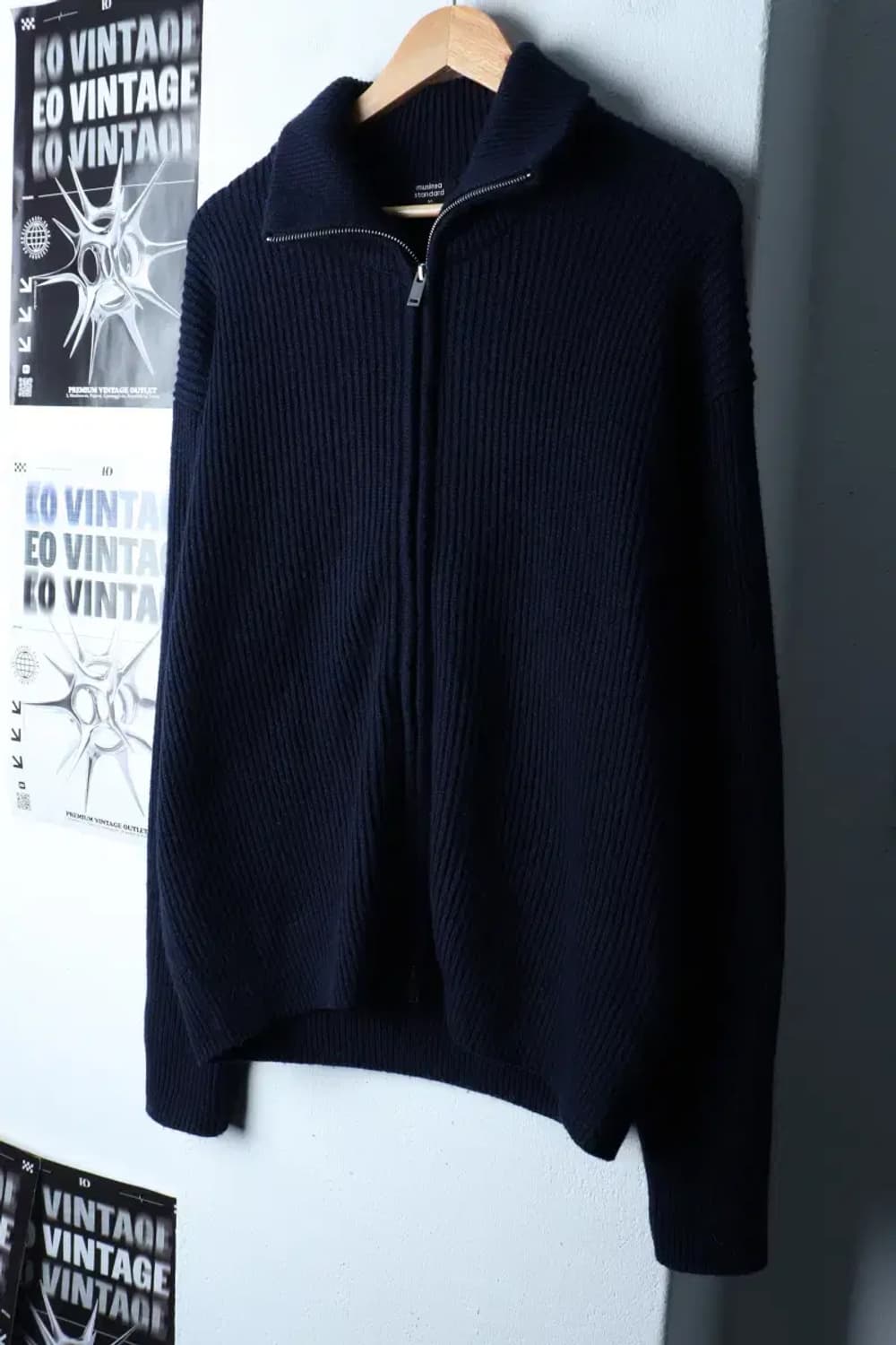 (M-L) 무신사 스탠다드 니트 가디건 집업 투웨이 캐시미어-16F9F 상품이미지1