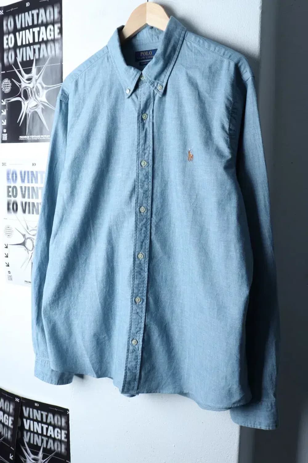 (2XL) 폴로 랄프로렌 셔츠 남방 빅사이즈 연블루 무지-16FA2 상품이미지1