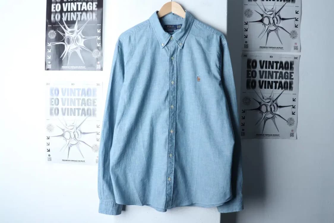 (2XL) 폴로 랄프로렌 셔츠 남방 빅사이즈 연블루 무지-16FA2 상품이미지2