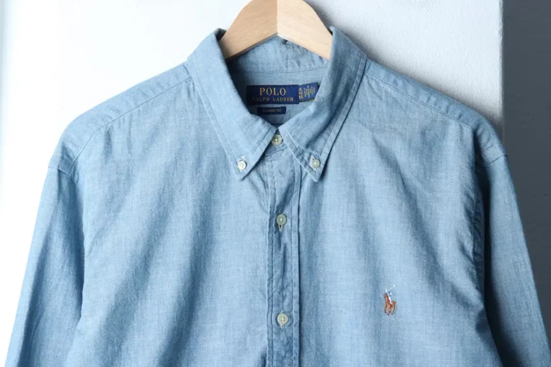 (2XL) 폴로 랄프로렌 셔츠 남방 빅사이즈 연블루 무지-16FA2 상품이미지3