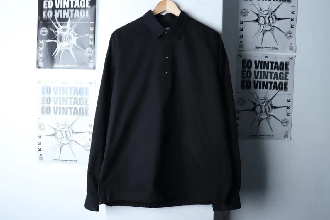 (M-L) 쿠어 셔츠 남방 반집업 스트링 블랙 유니크-16FA3 상품이미지2