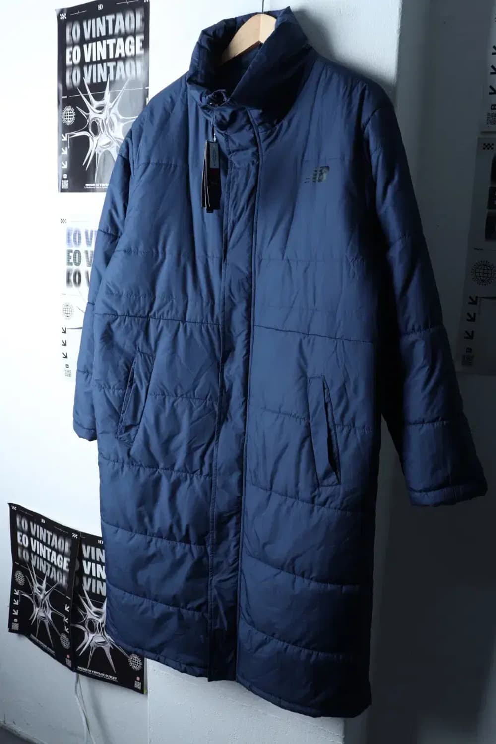 (L-XL) 뉴발란스 패딩 점퍼자켓 새상품 네이비 롱 올드스쿨-16FA4 상품이미지1