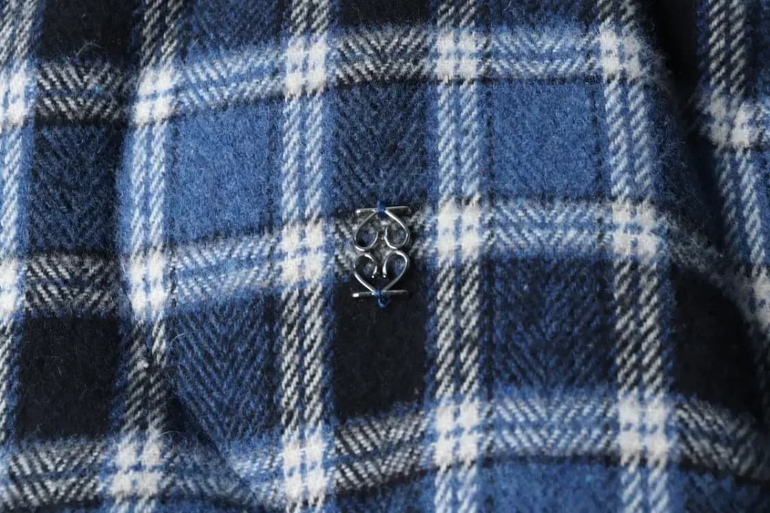 (S-M) 기준 패딩 점퍼자켓 크롭 체크 덕다운 블루 울-16FA5 상품이미지5