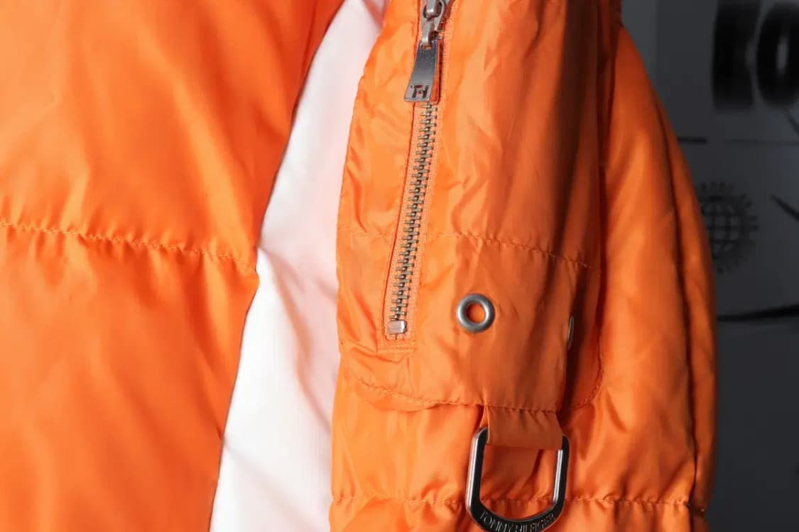 W(L-XL) 타미힐피거 패딩 점퍼자켓 덕다운 오렌지 레이싱-16FA6 상품이미지5