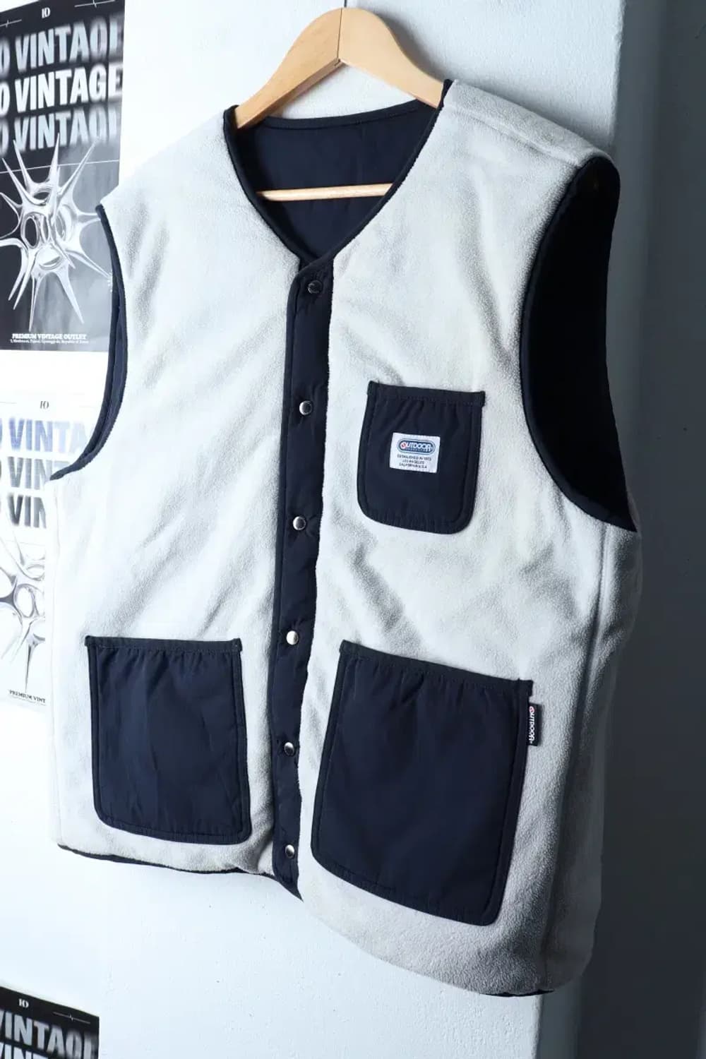 (L-XL) 아웃도어 패딩 점퍼자켓 조끼 경량 리버시블 플리스-16FA7 상품이미지1