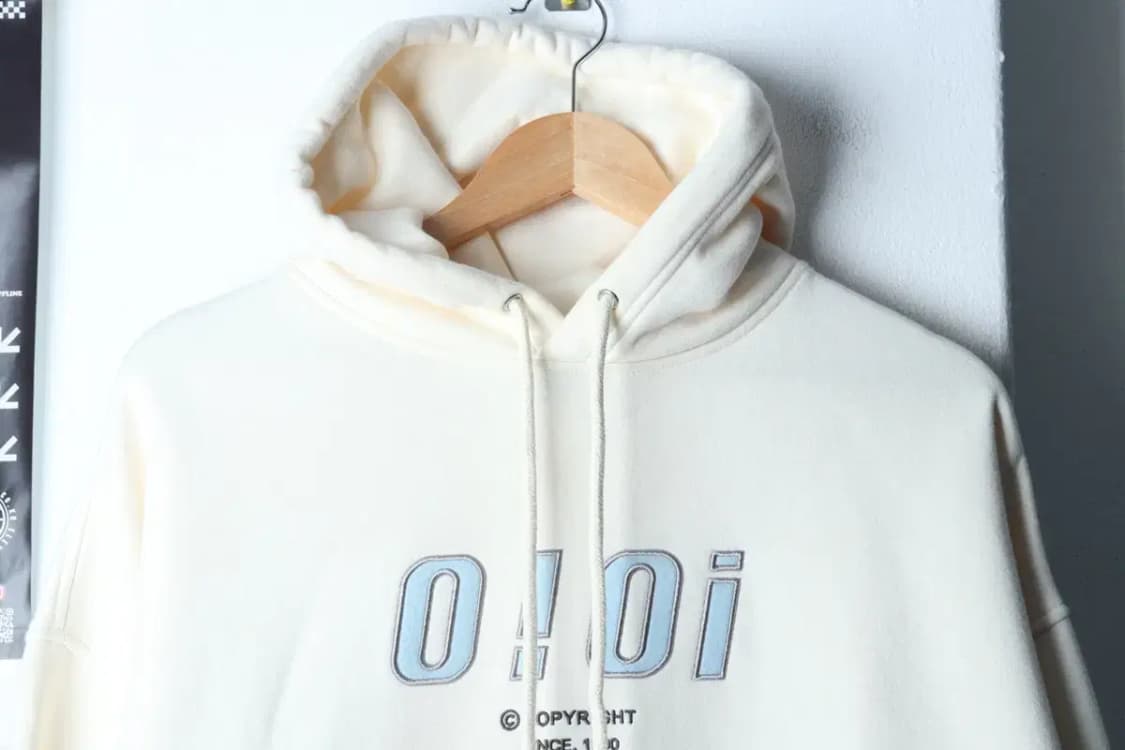 W(S) 오아이오아이 후드티셔츠 빅로고 아이보리 기모 키치-16E9C 상품이미지3