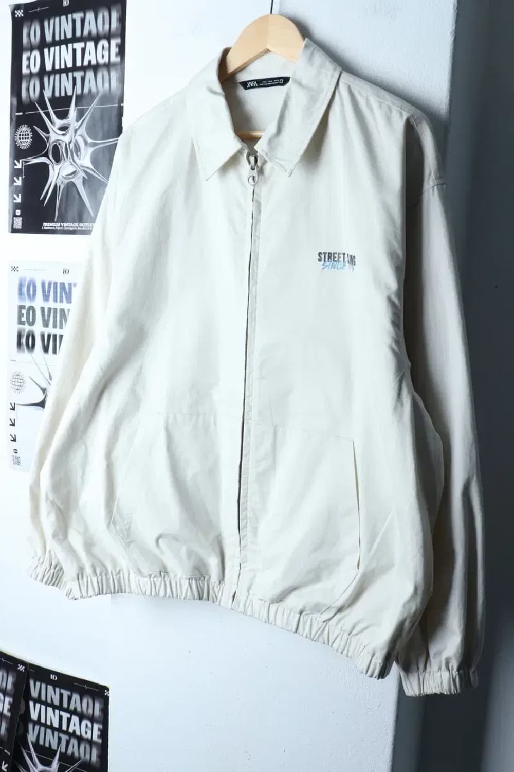 (L-XL) 자라 집업 바람막이 점퍼자켓 백프린팅 블루종-16EA3 상품이미지1