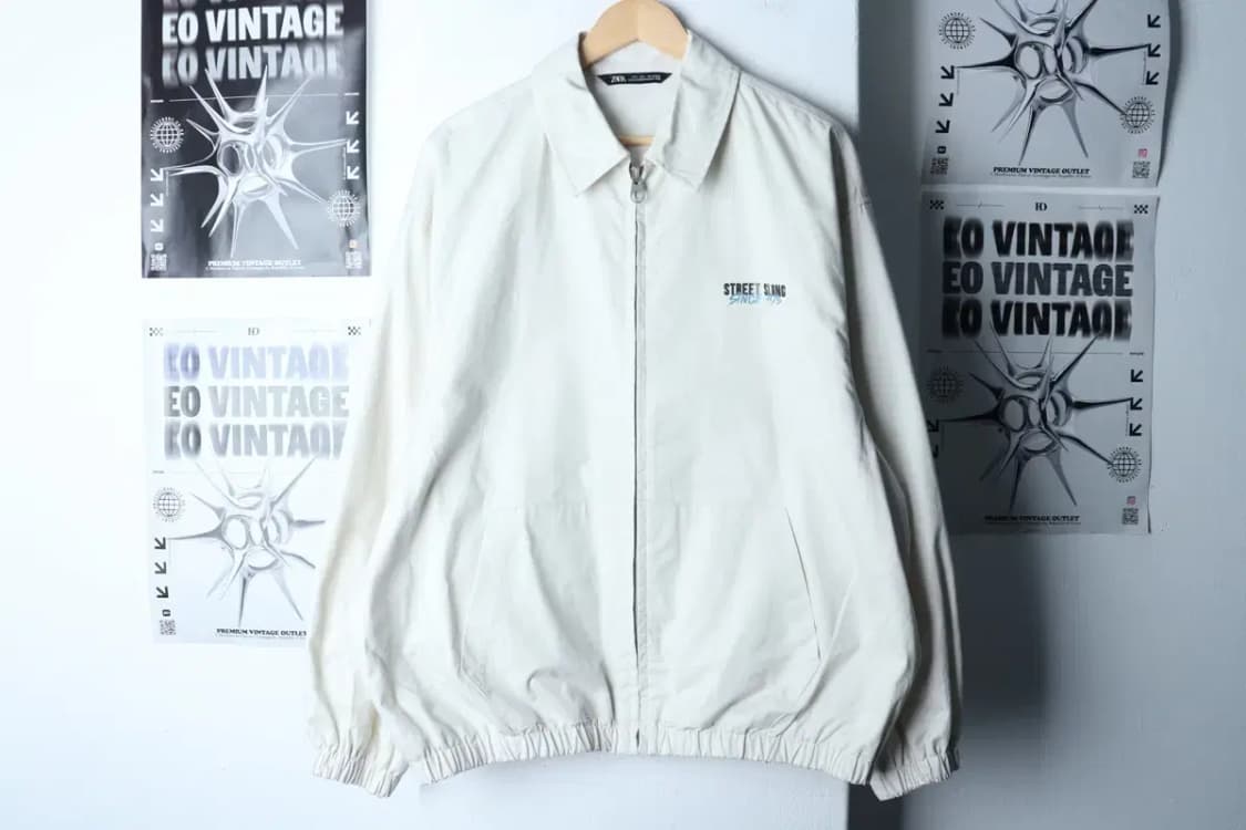 (L-XL) 자라 집업 바람막이 점퍼자켓 백프린팅 블루종-16EA3 상품이미지2