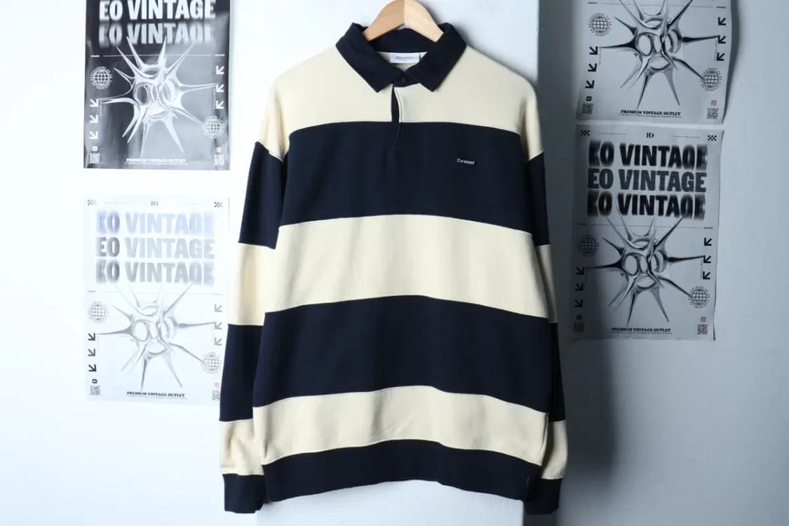 (L-XL) 커버낫 카라 긴팔티셔츠 루즈핏 럭비 올드스쿨-16EA5 상품이미지2