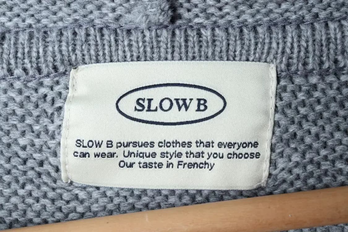 W(F) 브랜드빈티지 니트 세미크롭 헨리넥 그레이 울-16EA6 상품이미지5