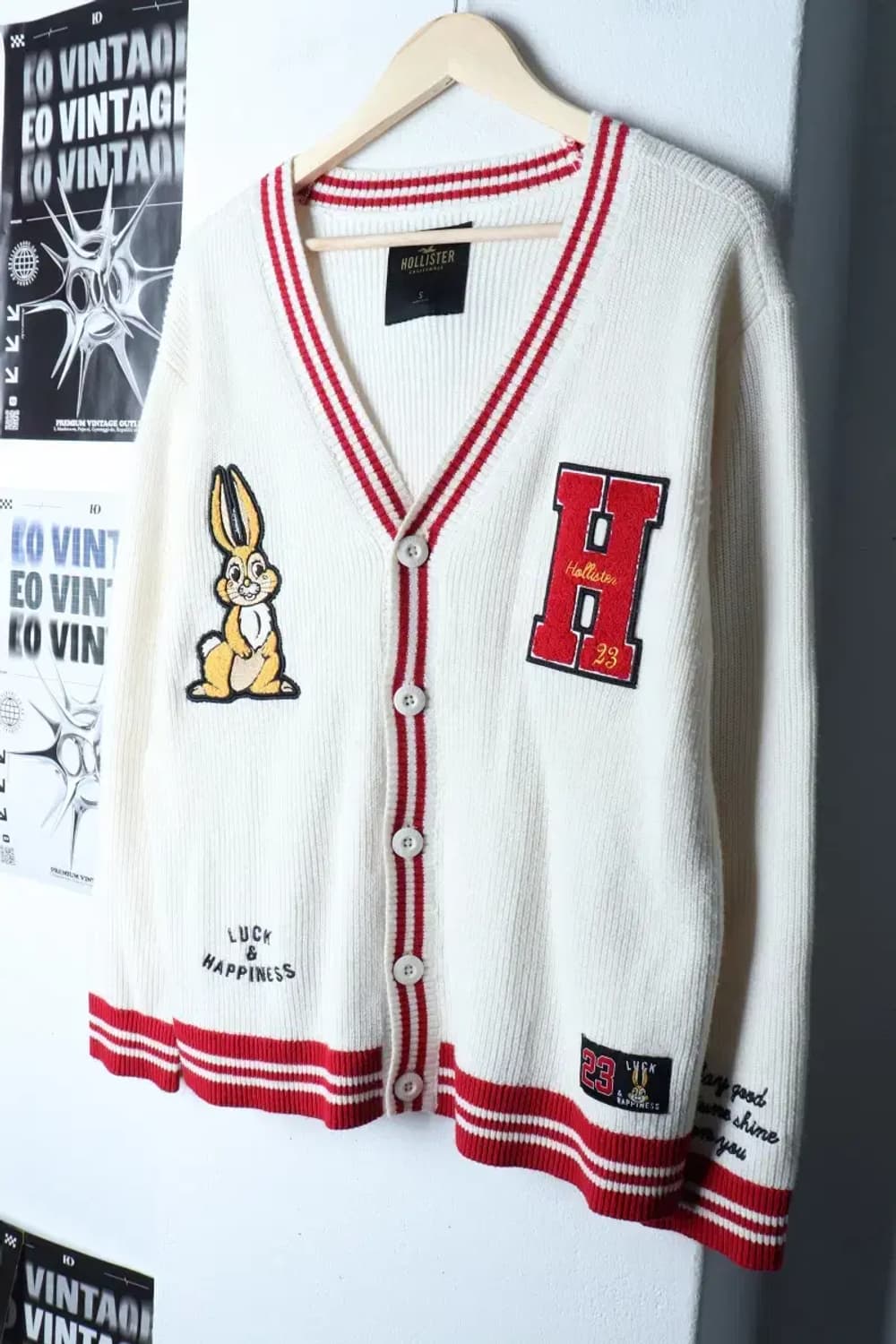 (S-L) 홀리스터 니트 가디건 Y2K 유행 트렌드 패치-16EA9 상품이미지1