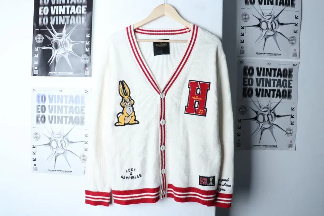 (S-L) 홀리스터 니트 가디건 Y2K 유행 트렌드 패치-16EA9 상품이미지2