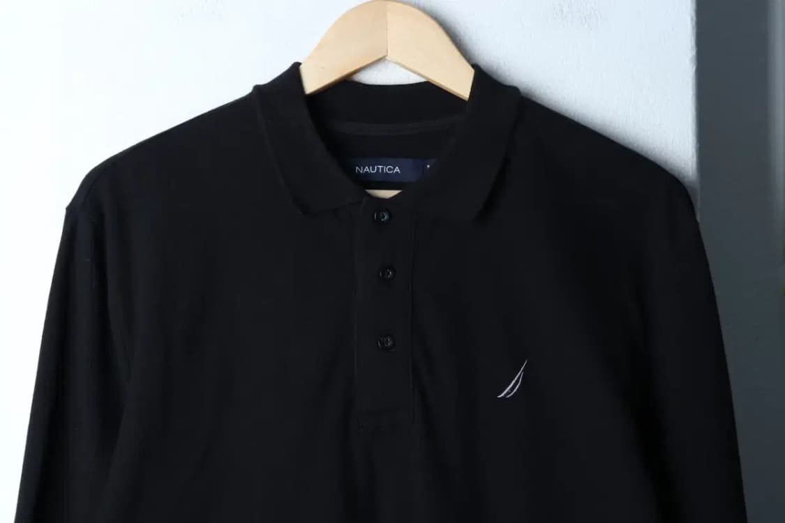 (XL) 노티카 카라 긴팔티셔츠 스몰로고 블랙 올드스쿨-16EAA 상품이미지3