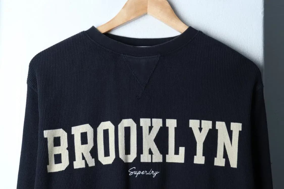 W(S-M) 슈퍼드라이 긴팔티셔츠 브루클린 와플 크롭 잘익음-16EAE 상품이미지3