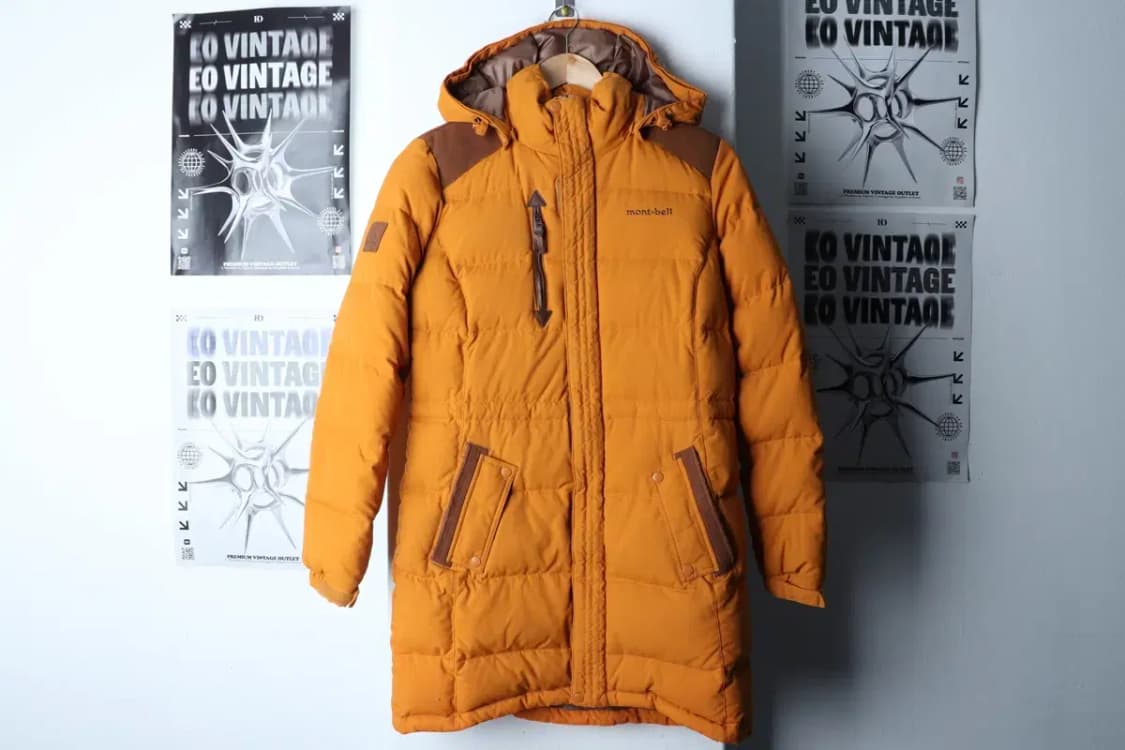 W(S-M) 몽벨 패딩 점퍼자켓 유행 구스다운 오렌지 롱-16EB0 상품이미지2
