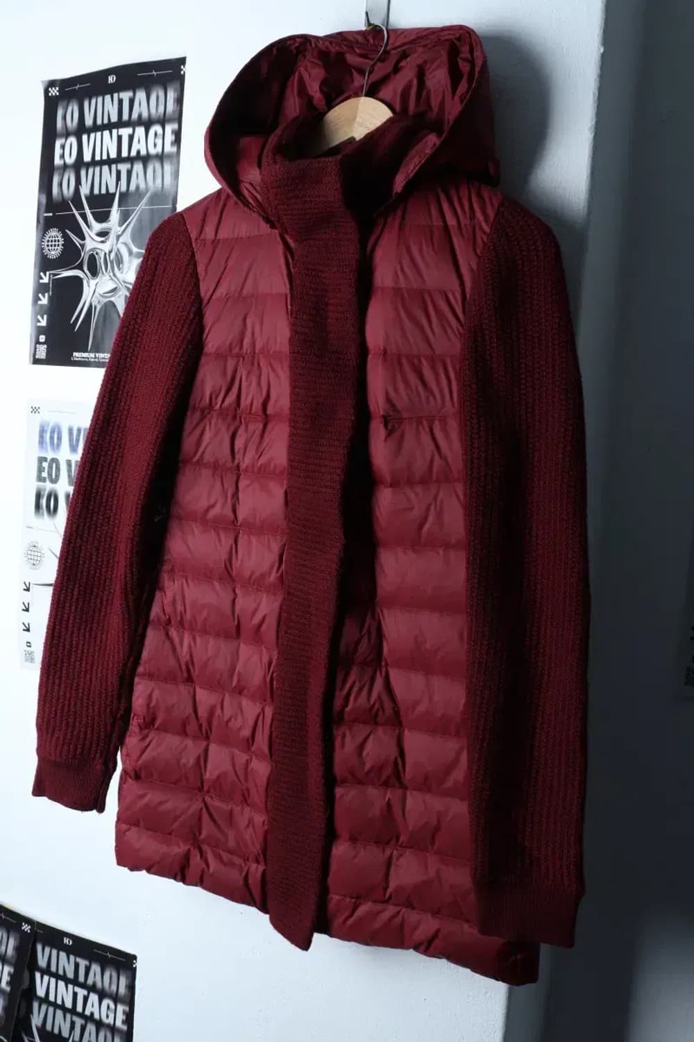 W(S-M) 페스포우 패딩 점퍼자켓 덕다운 버건디 롱-16EB5 상품이미지1