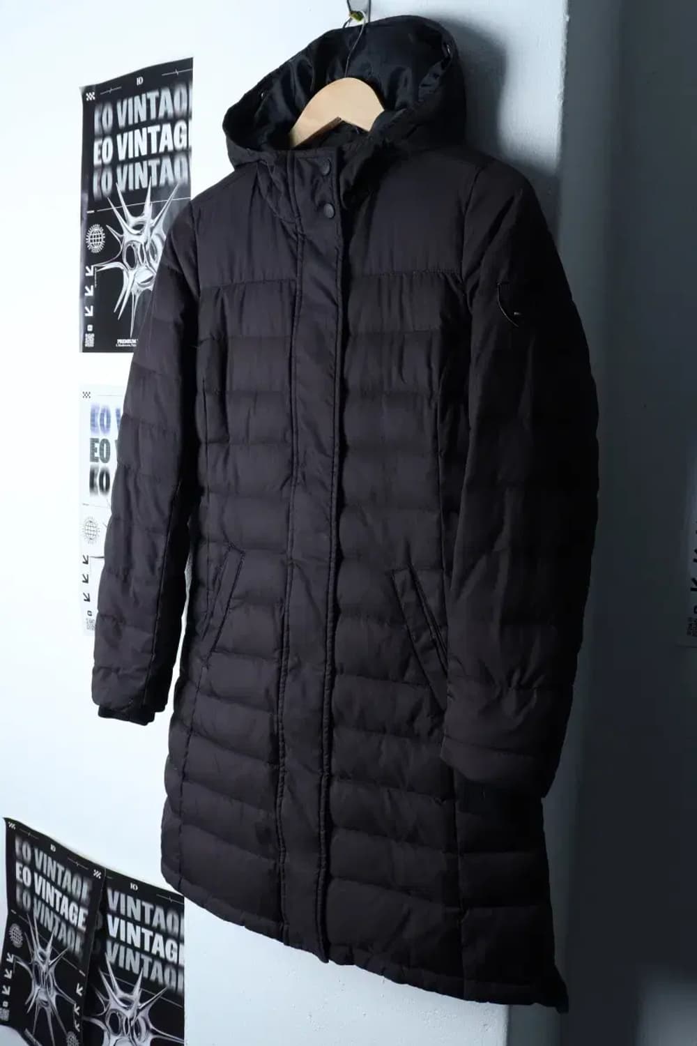 W(XS-S) 타미힐피거 패딩 점퍼자켓 덕다운 블랙 롱-16EB7 상품이미지1