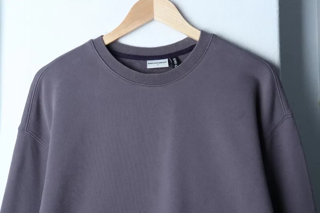 (M-L) 소버먼트 맨투맨 티셔츠 세미오버핏 그레이 무지-16EBE 상품이미지3