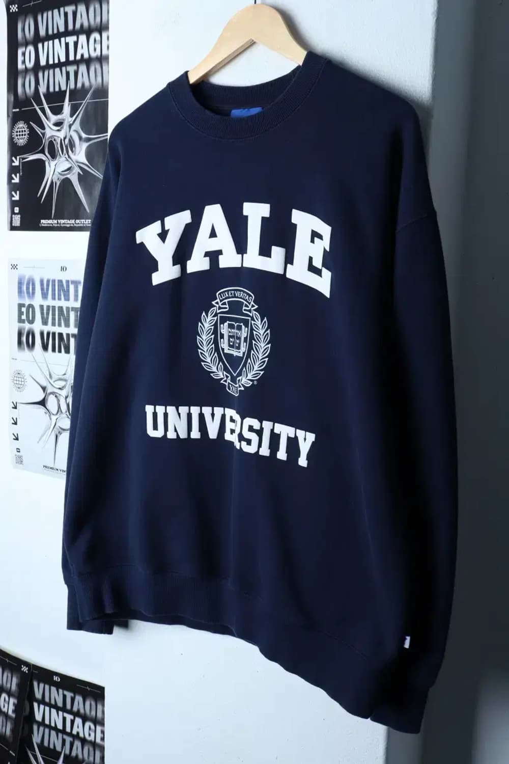 (XL) 예일 맨투맨 티셔츠 빅로고 네이비 올드스쿨-16EBF 상품이미지1