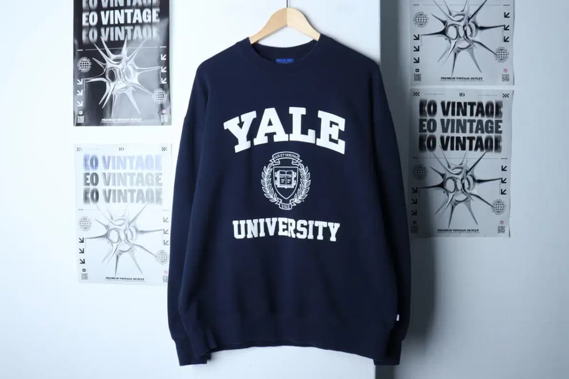 (XL) 예일 맨투맨 티셔츠 빅로고 네이비 올드스쿨-16EBF 상품이미지2