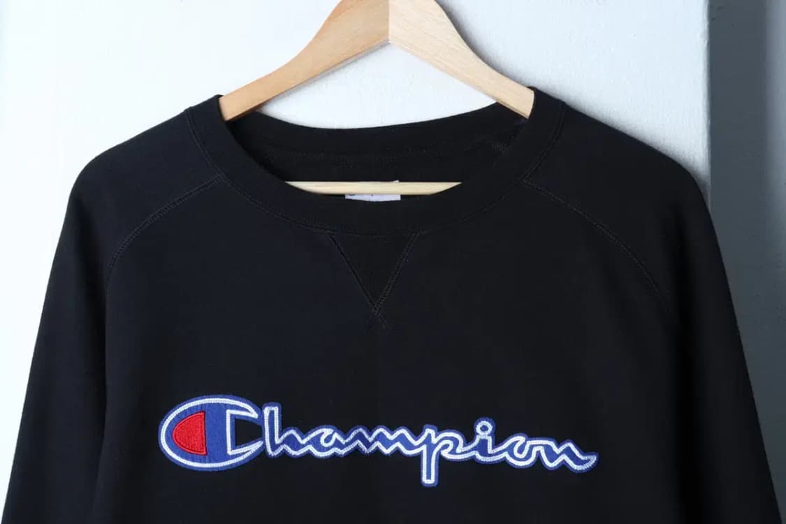 (L-XL) 챔피온 맨투맨 티셔츠 나그랑 기모 블랙 올드스쿨-16EC0 상품이미지3