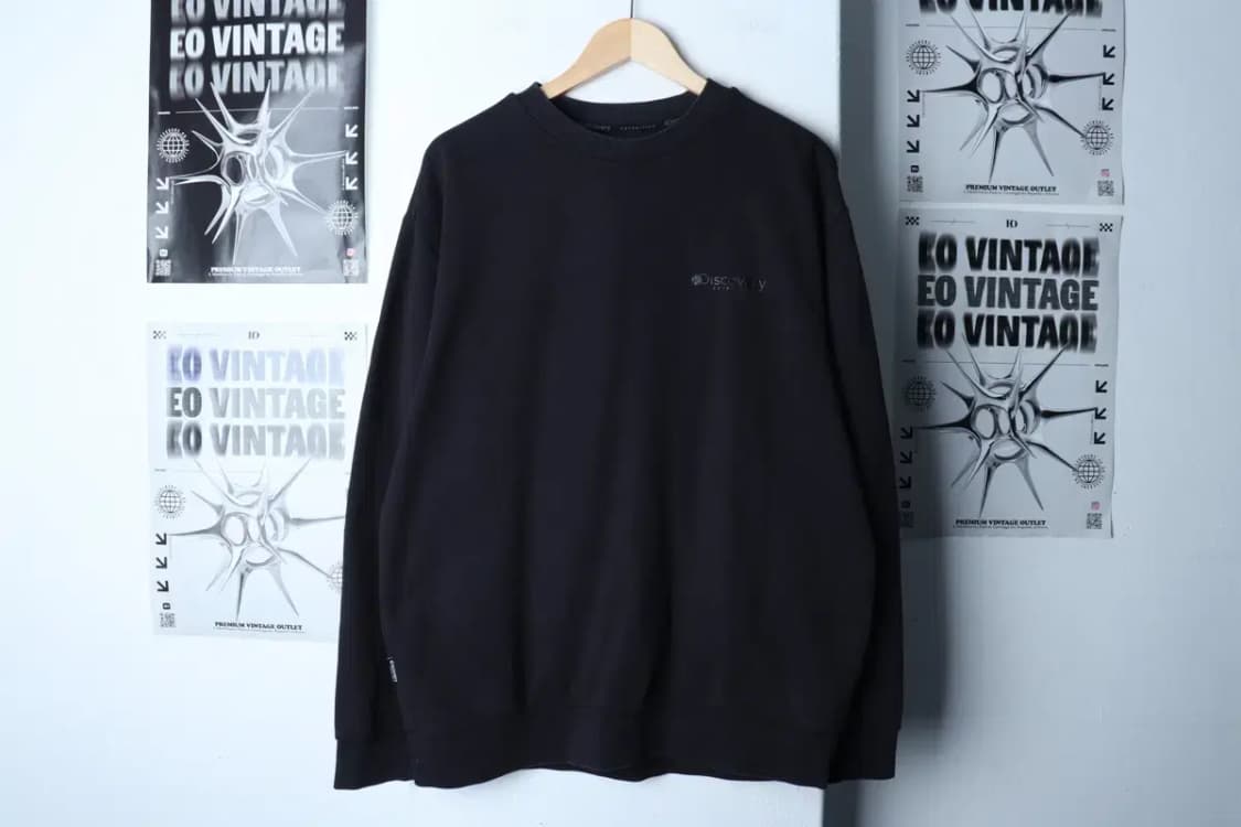 (2XL) 디스커버리 맨투맨 티셔츠 빅사이즈 블랙 올드스쿨-16EC2 상품이미지2