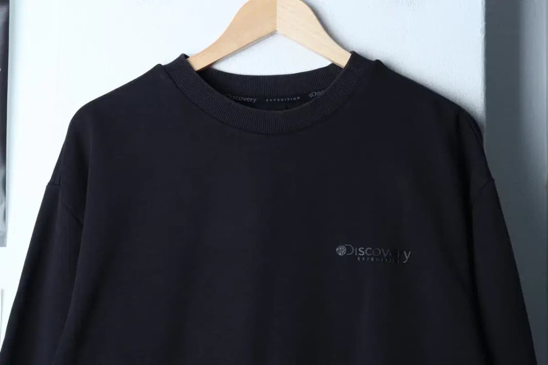 (2XL) 디스커버리 맨투맨 티셔츠 빅사이즈 블랙 올드스쿨-16EC2 상품이미지3