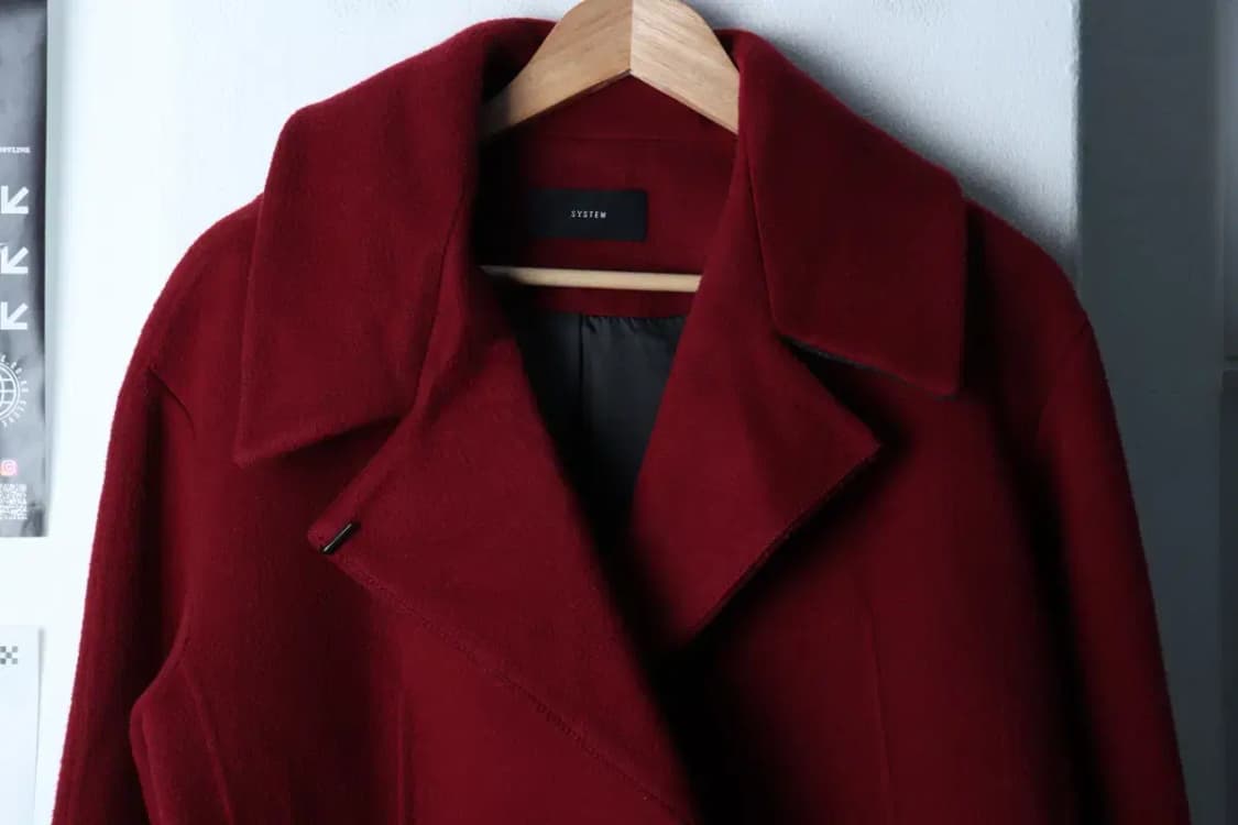 W(S) 시스템 코트자켓 한섬 캐시미어 버건디 싱글-17052 상품이미지3