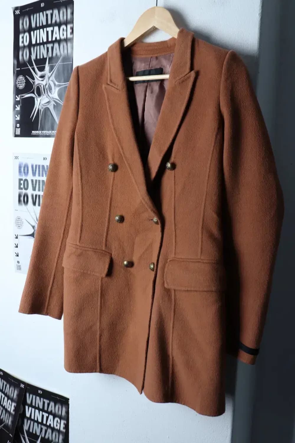 W(S-M) 시스템 코트자켓 한섬 앙고라 베이지 숏-17054 상품이미지1