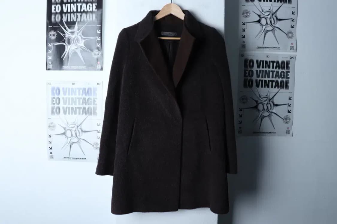 W(S) 아이잗바바 코트자켓 싱글 딥브라운 울 초코-17056 상품이미지2