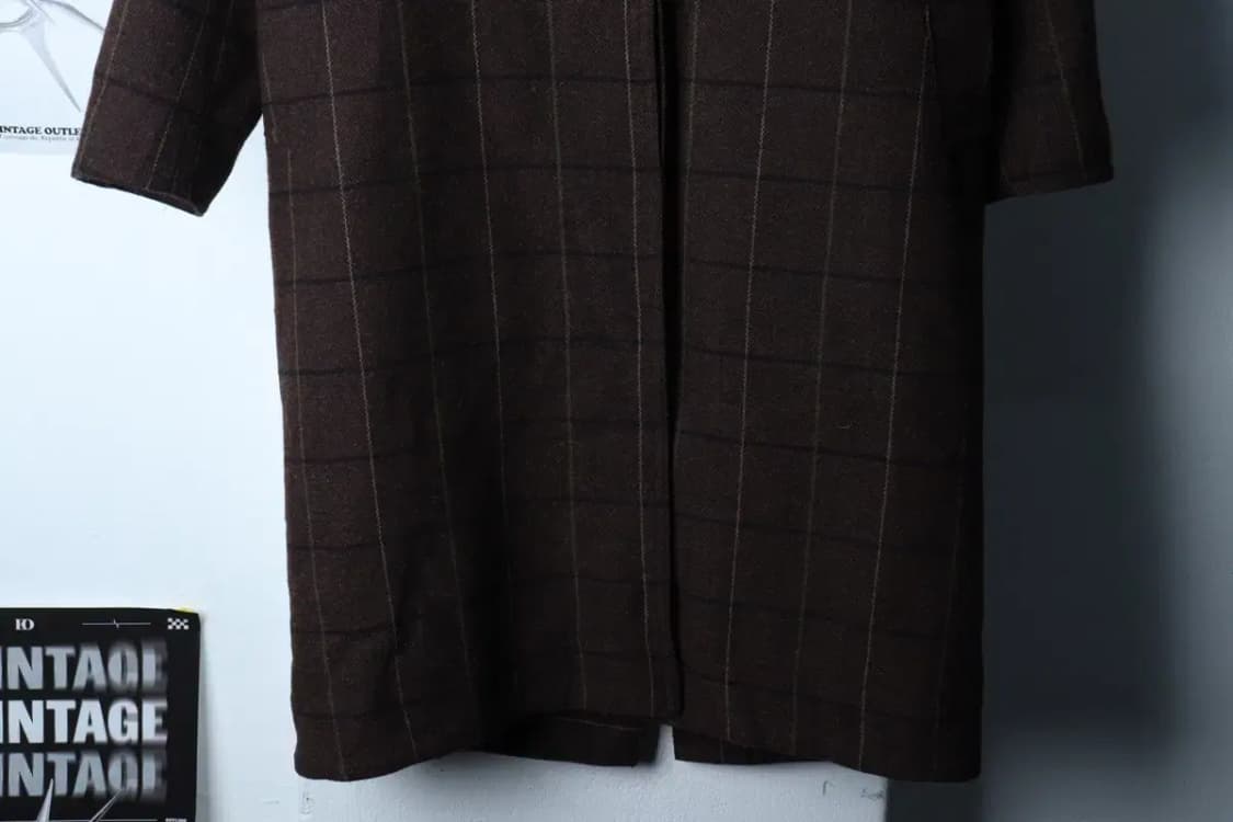 W(S-M) 세컨플로어 코트자켓 헤링본 체크 브라운 울-1705E 상품이미지4