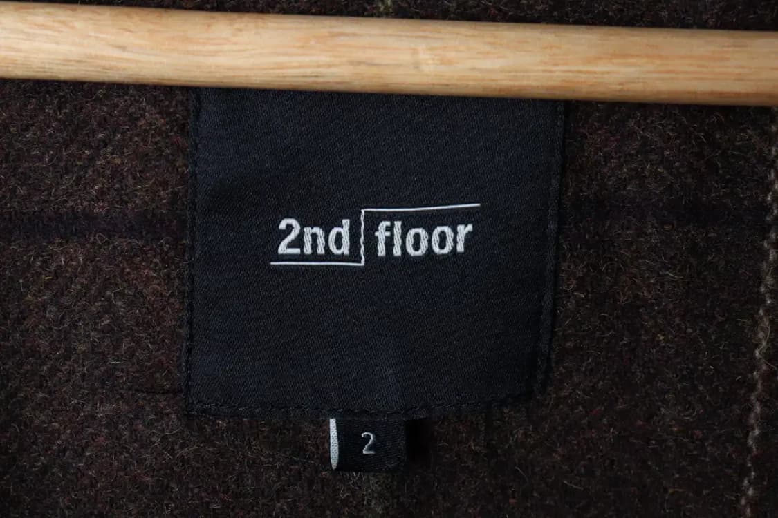 W(S-M) 세컨플로어 코트자켓 헤링본 체크 브라운 울-1705E 상품이미지5