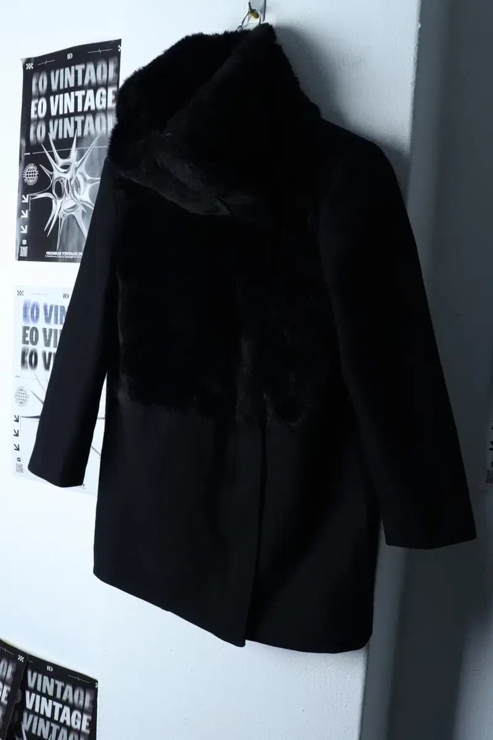 W(XS-S) 더쿠플스 코트자켓 캐시미어 블랙 숏 퍼-17060 상품이미지1